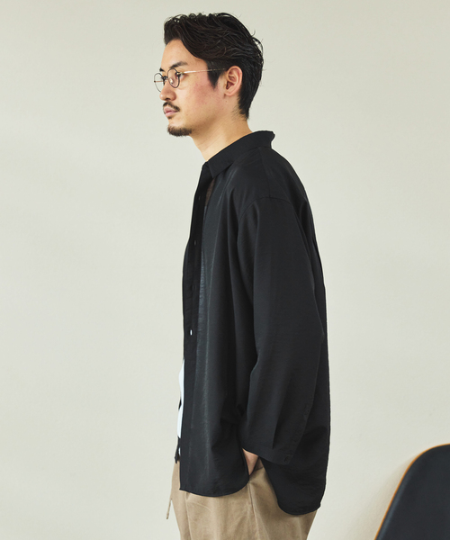 EDIFICE（エディフィス）の「シアー バンブー 8分袖 レギュラーシャツ（シャツ/ブラウス・メンズ・ブラック/サックスブルー/チャコールグレー/オレンジ系その他・SMALL/MEDIUM/LARGE）」の9枚目の写真