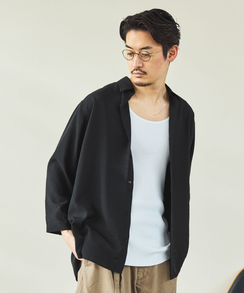 EDIFICE（エディフィス）の「シアー バンブー 8分袖 レギュラーシャツ（シャツ/ブラウス・メンズ・ブラック/サックスブルー/チャコールグレー/オレンジ系その他・SMALL/MEDIUM/LARGE）」の12枚目の写真