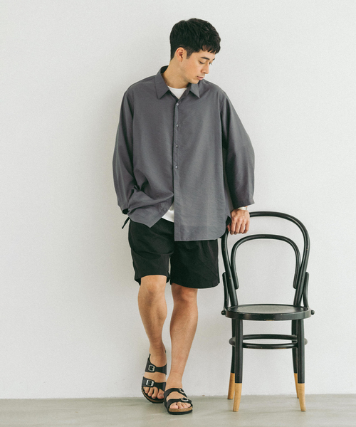 EDIFICE（エディフィス）の「シアー バンブー 8分袖 レギュラーシャツ（シャツ/ブラウス・メンズ・ブラック/サックスブルー/チャコールグレー/オレンジ系その他・SMALL/MEDIUM/LARGE）」の13枚目の写真