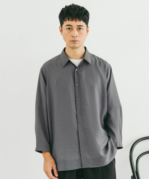 EDIFICE（エディフィス）の「シアー バンブー 8分袖 レギュラーシャツ（シャツ/ブラウス・メンズ・ブラック/サックスブルー/チャコールグレー/オレンジ系その他・SMALL/MEDIUM/LARGE）」の15枚目の写真