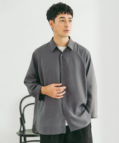 EDIFICE（エディフィス）の「シアー バンブー 8分袖 レギュラーシャツ（シャツ/ブラウス・メンズ・ブラック/サックスブルー/チャコールグレー/オレンジ系その他・SMALL/MEDIUM/LARGE）」の17枚目の写真