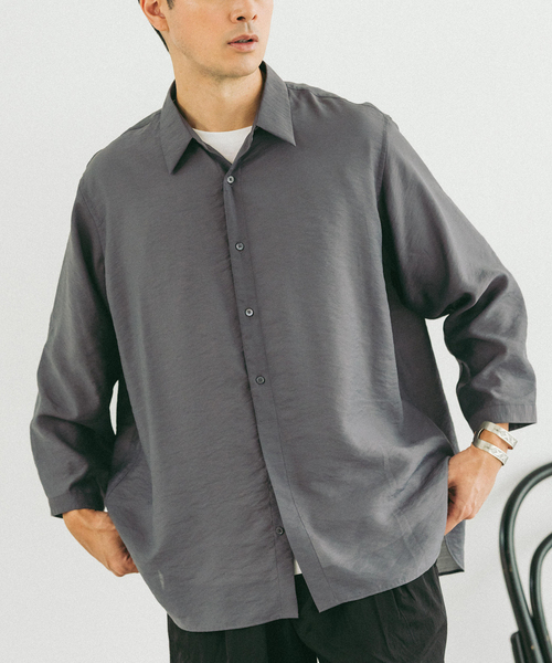 EDIFICE（エディフィス）の「シアー バンブー 8分袖 レギュラーシャツ（シャツ/ブラウス・メンズ・ブラック/サックスブルー/チャコールグレー/オレンジ系その他・SMALL/MEDIUM/LARGE）」の19枚目の写真