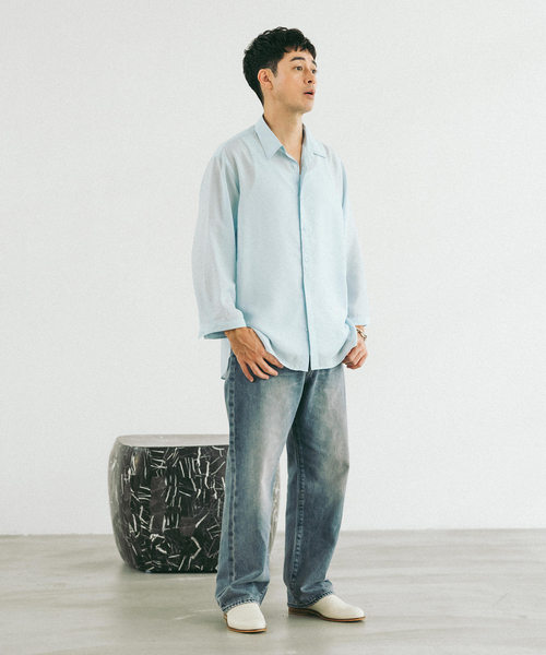 EDIFICE（エディフィス）の「シアー バンブー 8分袖 レギュラーシャツ（シャツ/ブラウス・メンズ・ブラック/サックスブルー/チャコールグレー/オレンジ系その他・SMALL/MEDIUM/LARGE）」の22枚目の写真