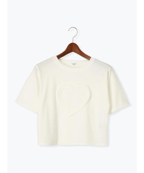 Te chichi TERRASSE(テチチテラス)の「ハートフリル刺繍Tシャツ(Tシャツ/カットソー・レディース・ブラック/オフホワイト/グレー・F)」の10枚目の写真