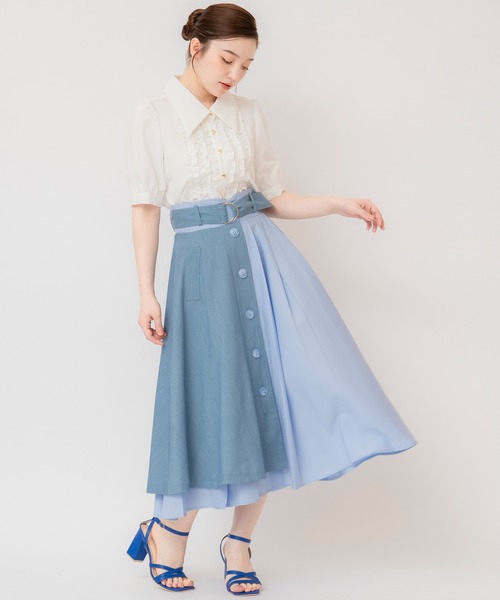 REDYAZEL(レディアゼル)の「ビッグカラーフリルシャツ(シャツ/ブラウス・レディース・オフホワイト/ブルー/ベージュ・FREE)」の18枚目の写真