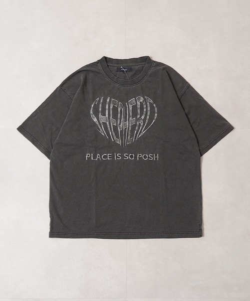 1111clothing(ワンフォークロージング)の「ハート刺繍 ピグメントTシャツ / Heart Embroidery Pigment T-shirt(Tシャツ/カットソー・メンズ・オフホワイト/ブラック/ネイビー・M/L)」の15枚目の写真