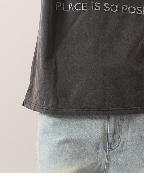 1111clothing(ワンフォークロージング)の「ハート刺繍 ピグメントTシャツ / Heart Embroidery Pigment T-shirt(Tシャツ/カットソー・メンズ・オフホワイト/ブラック/ネイビー・M/L)」の19枚目の写真