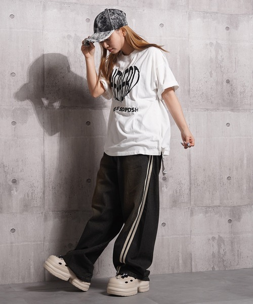 1111clothing(ワンフォークロージング)の「ハート刺繍 ピグメントTシャツ / Heart Embroidery Pigment T-shirt(Tシャツ/カットソー・メンズ・オフホワイト/ブラック/ネイビー・M/L)」の10枚目の写真