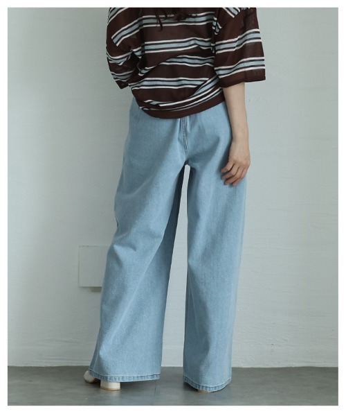 Sawa a la mode(サワアラモード)の「ダブルタックデニムバギーパンツ(デニムパンツ・レディース・ブルー系その他・FREE)」の7枚目の写真