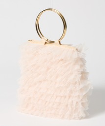 AIMER | チュールフリルリングハンドルパーティーバッグ(ハンドバッグ)