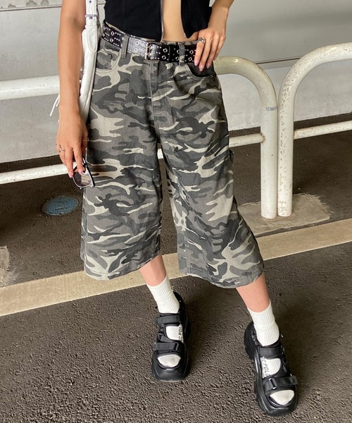 パーリーゲイツ　ハーフパンツ　短パン　6 XL 迷彩　カモ柄　美品　春夏　パンツ パーリーゲイツ ハーフパンツ 短パン 6 XL 迷彩 カモ柄 美品 春夏