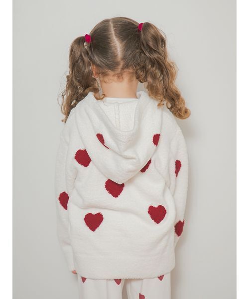 gelato pique（ジェラートピケ）の「【KIDS】エアリーモコハートパーカー（ルームウェア/パジャマ・キッズ・レッド/ブルー・90/100/110/120）」の5枚目の写真
