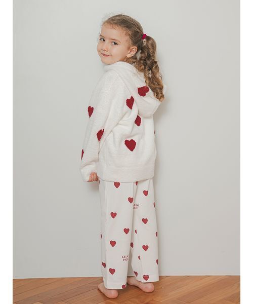 gelato pique（ジェラートピケ）の「【KIDS】エアリーモコハートパーカー（ルームウェア/パジャマ・キッズ・レッド/ブルー・90/100/110/120）」の6枚目の写真