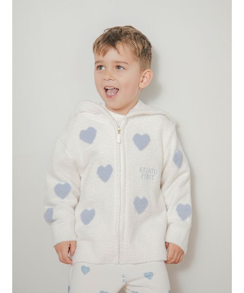 gelato pique（ジェラートピケ）の「【KIDS】エアリーモコハートパーカー（ルームウェア/パジャマ・キッズ・レッド/ブルー・90/100/110/120）」の7枚目の写真