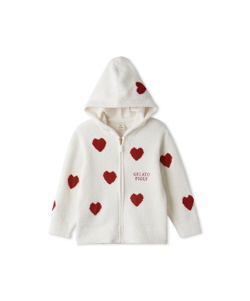 gelato pique（ジェラートピケ）の「【KIDS】エアリーモコハートパーカー（ルームウェア/パジャマ・キッズ・レッド/ブルー・90/100/110/120）」の19枚目の写真