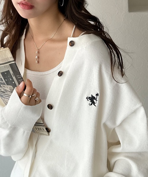 Java(ジャバ)の「《JaVa ジャバコラボ》着まわし自在のベーシックデザイン。配色刺繍カーディガン(長袖)(カーディガン/ボレロ・レディース・ブラック×ホワイト/ブラウン/グレー×ホワイト/グレイッシュベージュ/アイボリー・MEDIUM/SMALL/X-LARGE/LARGE)」の22枚目の写真