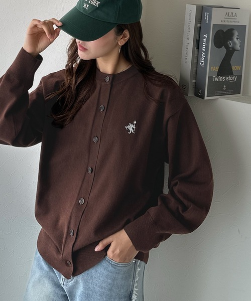 Java(ジャバ)の「《JaVa ジャバコラボ》着まわし自在のベーシックデザイン。配色刺繍カーディガン(長袖)(カーディガン/ボレロ・レディース・ブラック×ホワイト/ブラウン/グレー×ホワイト/グレイッシュベージュ/アイボリー・MEDIUM/SMALL/X-LARGE/LARGE)」の14枚目の写真