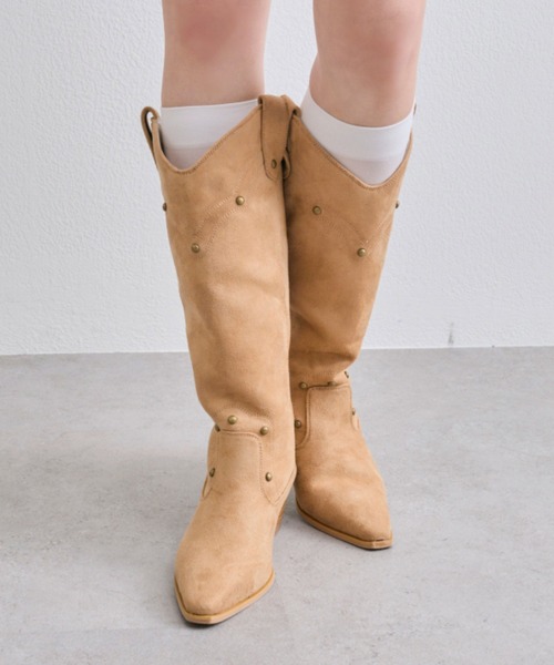 OLIVE des OLIVE（オリーブデオリーブ）の「ウエスタンブーツ（ブーツ・レディース・ベージュ/ブラウン・SMALL/MEDIUM/LARGE）」の7枚目の写真