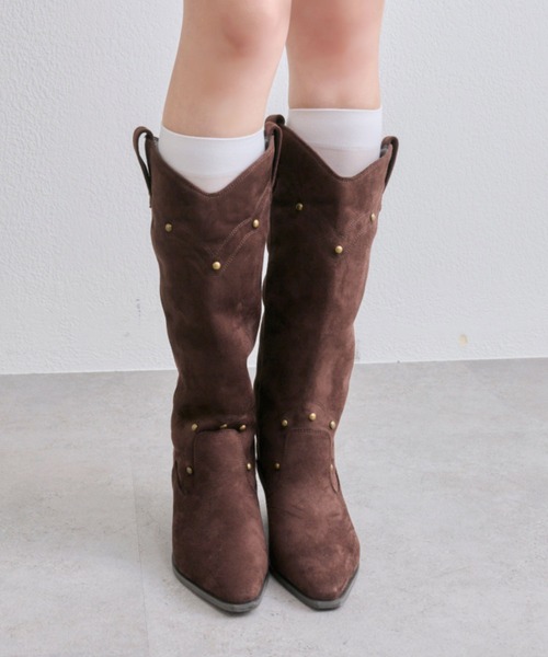 OLIVE des OLIVE（オリーブデオリーブ）の「ウエスタンブーツ（ブーツ・レディース・ベージュ/ブラウン・SMALL/MEDIUM/LARGE）」の10枚目の写真
