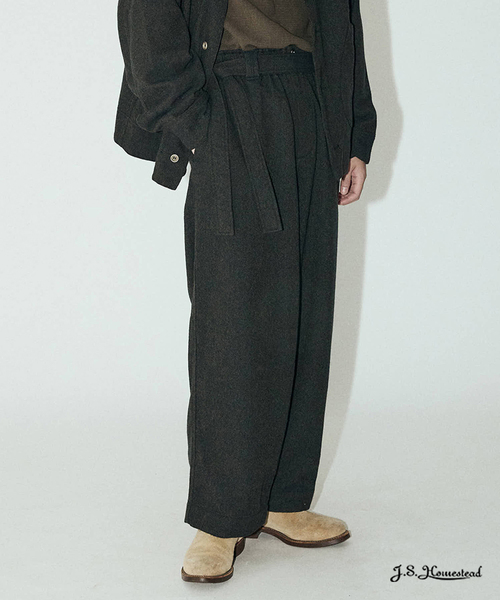 JOURNAL STANDARD J.S HOMESTEAD（ジャーナルスタンダードホームステッド）の「J.S.Homestead / トップ ツイード JUDO パンツ（スラックス・メンズ・レッド/ベージュ/コバルトブルー・MEDIUM/LARGE）」の2枚目の写真