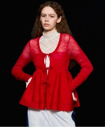 ゅきりんぐ 　MAISON SPECIAL シアーフリルトップス　赤 メゾンブリーズレヴール MAISON BREEZE reveur フリル フリルー