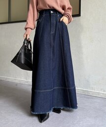 Thevon | デニムハイウエストフレアスカート(スカート)