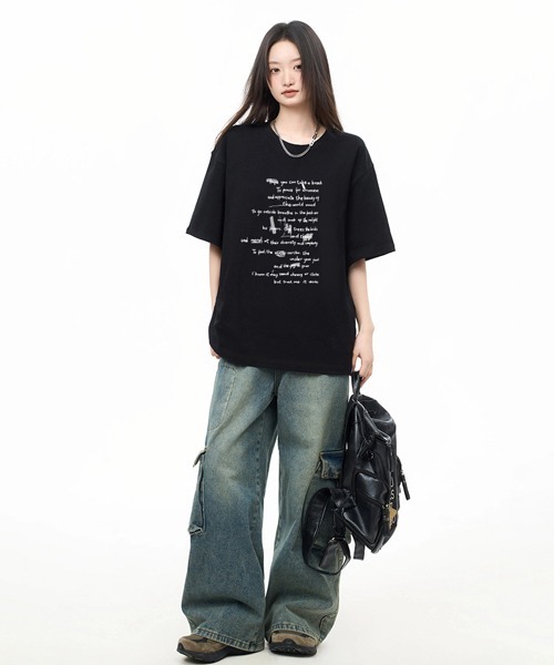 Fun & Daily(ファンアンドデイリー)の「F&D : Moment of Serenity logo T-shirt(Tシャツ/カットソー・メンズ・ブラック/ホワイト・LARGE/MEDIUM)」の8枚目の写真