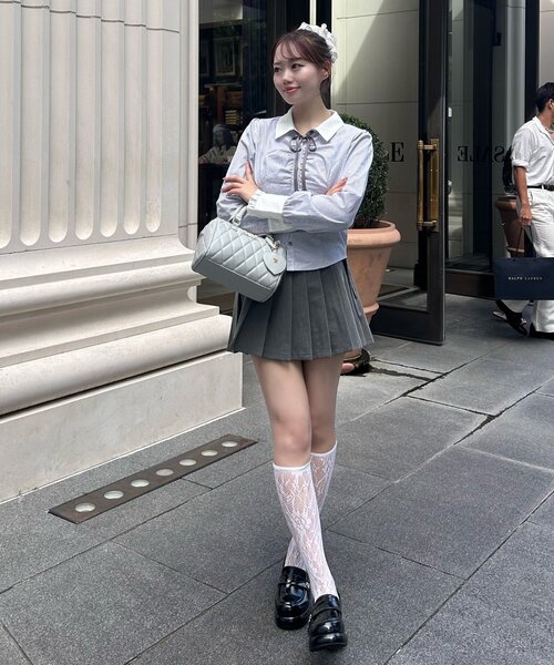 OLIVE des OLIVE（オリーブデオリーブ）の「Keru ボウタイブラウス（シャツ/ブラウス・レディース・グレー系その他2/ブラック系その他/オフホワイト・FREE）」の18枚目の写真