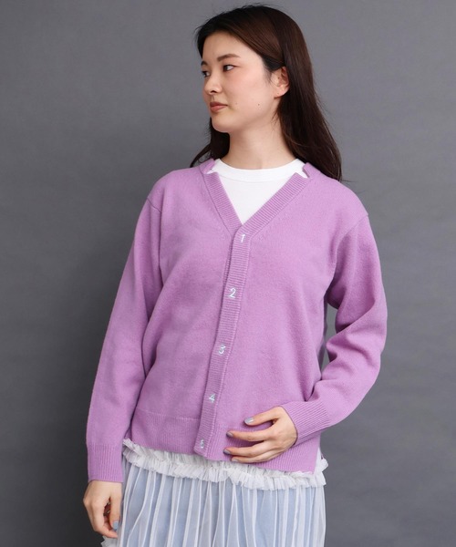 I am I in fact...（アイアムアイインファクト）の「_UPW数字刺繍Vカーディガン（カーディガン/ボレロ・レディース・ブラウン/パープル/ブルー/レッド/チャコールグレー/その他/ブラック系その他・FREE）」の5枚目の写真