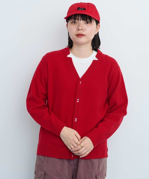 I am I in fact...（アイアムアイインファクト）の「_UPW数字刺繍Vカーディガン（カーディガン/ボレロ・レディース・ブラウン/パープル/ブルー/レッド/チャコールグレー/その他/ブラック系その他・FREE）」の6枚目の写真