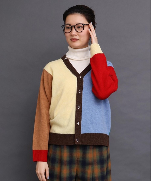 I am I in fact...（アイアムアイインファクト）の「_UPW数字刺繍Vカーディガン（カーディガン/ボレロ・レディース・ブラウン/パープル/ブルー/レッド/チャコールグレー/その他/ブラック系その他・FREE）」の7枚目の写真