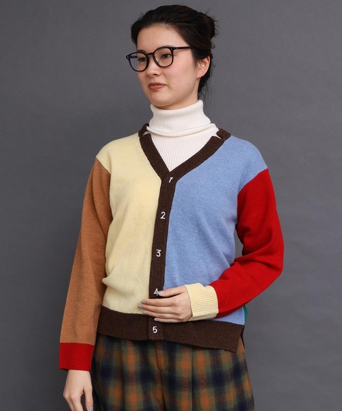 I am I in fact...（アイアムアイインファクト）の「_UPW数字刺繍Vカーディガン（カーディガン/ボレロ・レディース・ブラウン/パープル/ブルー/レッド/チャコールグレー/その他/ブラック系その他・FREE）」の12枚目の写真