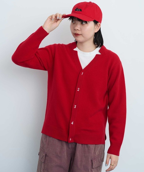 I am I in fact...（アイアムアイインファクト）の「_UPW数字刺繍Vカーディガン（カーディガン/ボレロ・レディース・ブラウン/パープル/ブルー/レッド/チャコールグレー/その他/ブラック系その他・FREE）」の16枚目の写真