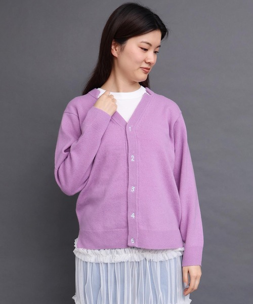 I am I in fact...（アイアムアイインファクト）の「_UPW数字刺繍Vカーディガン（カーディガン/ボレロ・レディース・ブラウン/パープル/ブルー/レッド/チャコールグレー/その他/ブラック系その他・FREE）」の13枚目の写真