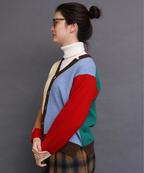 I am I in fact...（アイアムアイインファクト）の「_UPW数字刺繍Vカーディガン（カーディガン/ボレロ・レディース・ブラウン/パープル/ブルー/レッド/チャコールグレー/その他/ブラック系その他・FREE）」の9枚目の写真