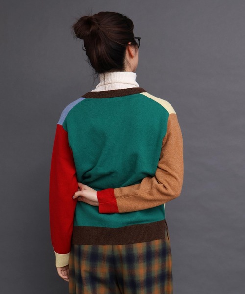 I am I in fact...（アイアムアイインファクト）の「_UPW数字刺繍Vカーディガン（カーディガン/ボレロ・レディース・ブラウン/パープル/ブルー/レッド/チャコールグレー/その他/ブラック系その他・FREE）」の10枚目の写真