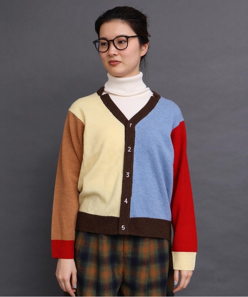 I am I in fact...（アイアムアイインファクト）の「_UPW数字刺繍Vカーディガン（カーディガン/ボレロ・レディース・ブラウン/パープル/ブルー/レッド/チャコールグレー/その他/ブラック系その他・FREE）」の8枚目の写真