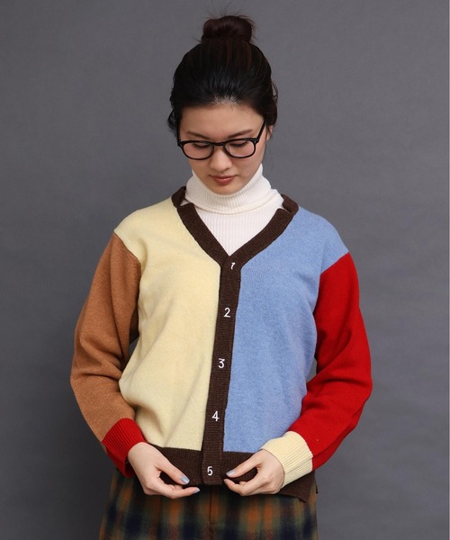 I am I in fact...（アイアムアイインファクト）の「_UPW数字刺繍Vカーディガン（カーディガン/ボレロ・レディース・ブラウン/パープル/ブルー/レッド/チャコールグレー/その他/ブラック系その他・FREE）」の11枚目の写真