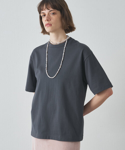 Drawing Numbers(ドローイング ナンバーズ)の「【Drawing Numbers】スビンプレーンTシャツ(Tシャツ/カットソー・レディース・ホワイト/チャコールグレー・38)」の2枚目の写真