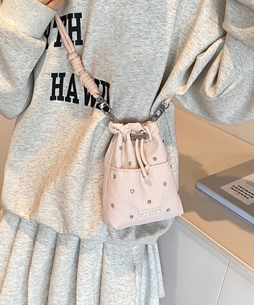 Miniministore(ミニミニストア)の「パラコード巾着バッグミニショルダーバッグ(ショルダーバッグ・レディース・ライトイエロー/グレイッシュベージュ/ブラック/ベビーピンク・FREE)」の4枚目の写真