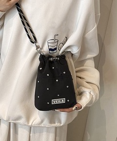 LeSportsac SM SATCHEL W PEARLS ブラック SM SATCHEL W PEARLS/ブラックパール / LeSportsac