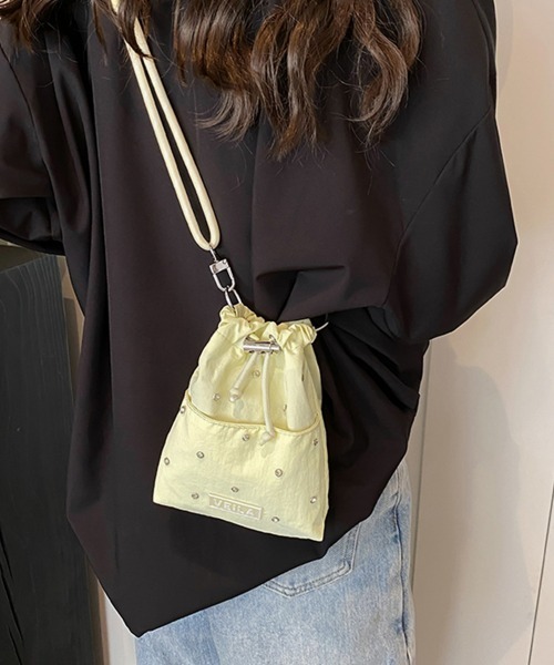 Miniministore(ミニミニストア)の「パラコード巾着バッグミニショルダーバッグ(ショルダーバッグ・レディース・ライトイエロー/グレイッシュベージュ/ブラック/ベビーピンク・FREE)」の21枚目の写真
