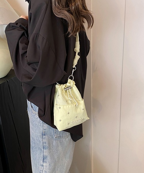 Miniministore(ミニミニストア)の「パラコード巾着バッグミニショルダーバッグ(ショルダーバッグ・レディース・ライトイエロー/グレイッシュベージュ/ブラック/ベビーピンク・FREE)」の22枚目の写真