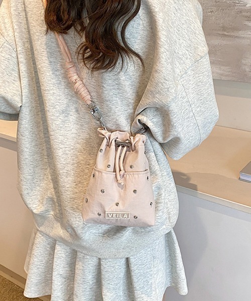 Miniministore(ミニミニストア)の「パラコード巾着バッグミニショルダーバッグ(ショルダーバッグ・レディース・ライトイエロー/グレイッシュベージュ/ブラック/ベビーピンク・FREE)」の13枚目の写真
