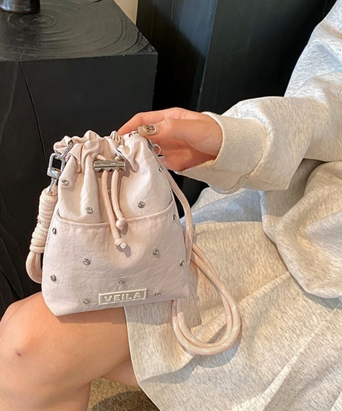 Miniministore(ミニミニストア)の「パラコード巾着バッグミニショルダーバッグ(ショルダーバッグ・レディース・ライトイエロー/グレイッシュベージュ/ブラック/ベビーピンク・FREE)」の15枚目の写真