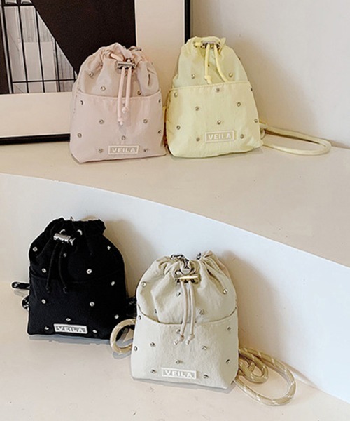 Miniministore(ミニミニストア)の「パラコード巾着バッグミニショルダーバッグ(ショルダーバッグ・レディース・ライトイエロー/グレイッシュベージュ/ブラック/ベビーピンク・FREE)」の16枚目の写真