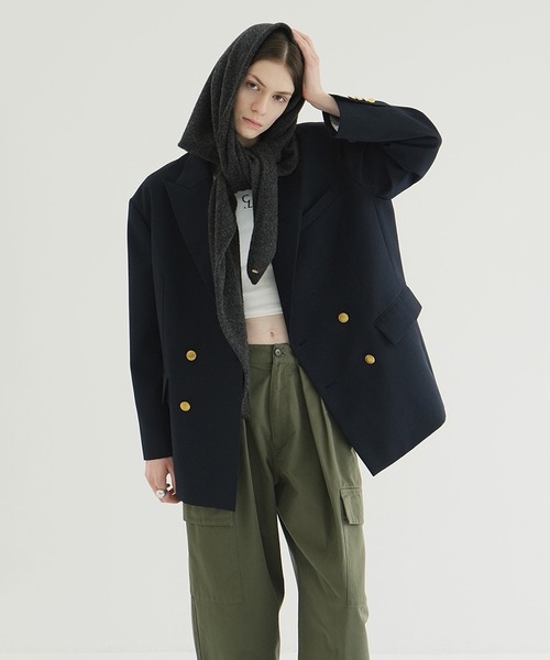 OVER SHOULDER GOLD BUTTON BLAZER（テーラードジャケット）｜CLANE