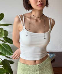 カップ付きダブルストラップキャミ