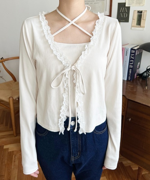 エポカ　アンサンブル　フリル　EPOCA　カーディガン　キャミソール　シルク混 エポカ アンサンブル フリル EPOCA カーディガン キャミソール