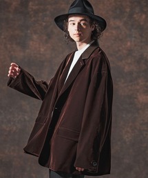 Jih Nunc（ジーヌンク）の「mj10996-襟切り替えAラインベルベットジャケット(JIH-R1131)（テーラードジャケット）」